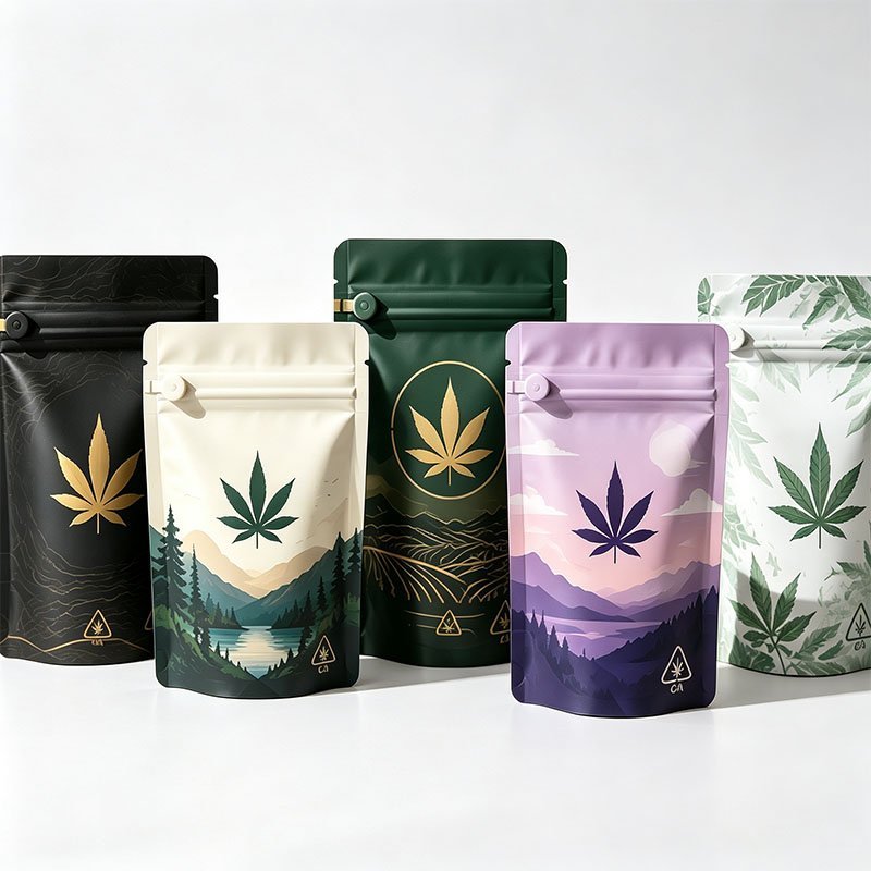 Range of custom child-resistant flexible pouches
