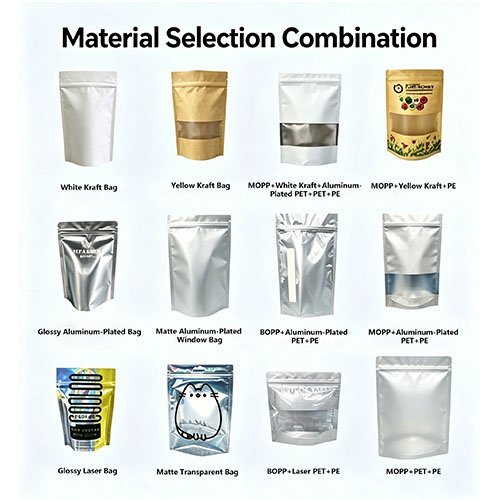 Flexible packaging laminate material combinations