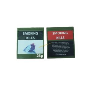25g Fold Over Tobacco Pouches with Printed Warning Panels