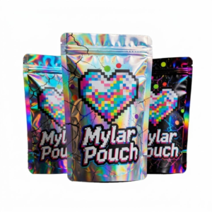 3.5g–28g Holographic Die-Cut Mylar Ziplock Pouches