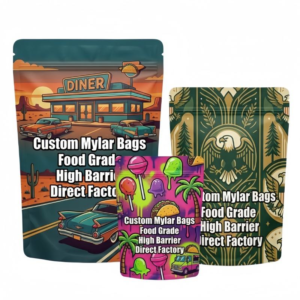 BPA-Free Gold Foil Cali Mylar Bags with Moisture Barrier