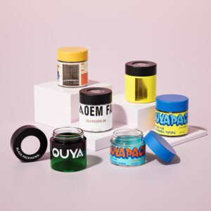 Child Resistant Glass Jars with Magnifier Lids