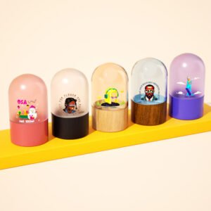 Clear Dome Child Resistant Jars with Colored Bases