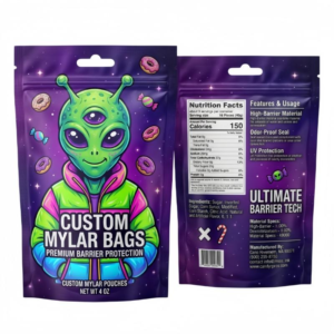 Custom 3.5g Cali Mylar Bags with Smell-Proof Ziplock