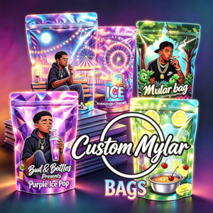 Custom 3.5g Cali Smell-Proof Holographic Ziplock Mylar Bags