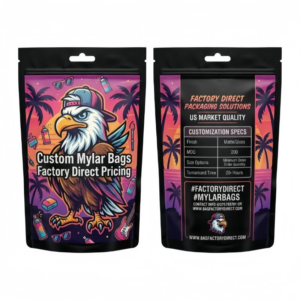 Custom 3.5g Food-Grade Smell-Proof Stand-Up Mylar Bags
