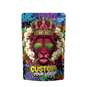 Custom 3.5g UV Gloss Stand-Up Mylar Pouches with Ziplock