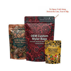 Custom Child-Resistant Food-Grade Smell-Proof Mylar Bags