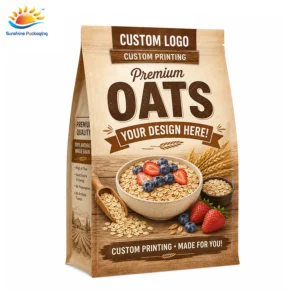 Custom Digital Printed Food-Grade Flat-Bottom Bags