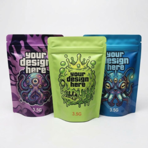 Custom Food-Grade 3-Side Seal Stand-Up Mylar Pouches