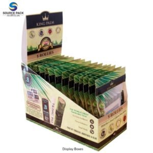 Custom Leaf Roll Pouches with Counter Display Boxes