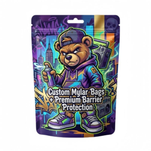 Custom Printed 3.5g Child-Resistant Hang-Hole Mylar Bags