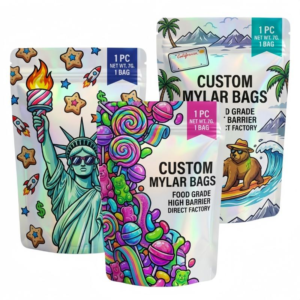 Custom Printed 3.5g Food-Grade Holographic Mylar Bags