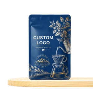 Custom Printed Biodegradable Kraft Paper Flat-Bottom Bags