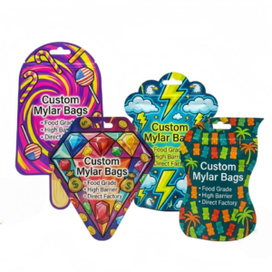 Custom Printed Die-Cut Smell-Proof Mylar Bags for Candy & Herbs