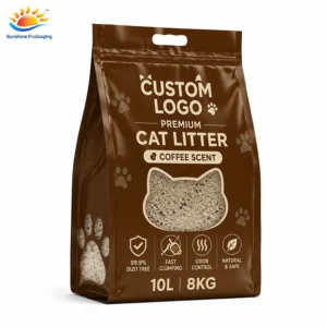 Custom Printed Flat-Bottom Bags for Cat Litter Packaging