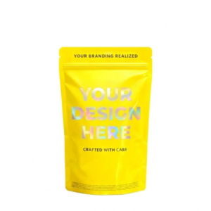 Custom Printed Glossy Black Child-Resistant Smell-Proof Pouches