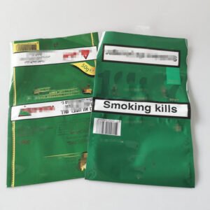 Custom Printed Green Tobacco Pouches with Fold Over Flaps