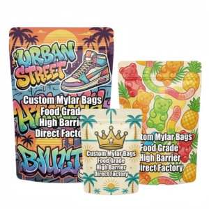 Custom Printed Smell-Proof Resealable Stand-Up Mylar Pouches