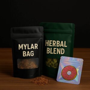 Custom Printed Stand Up Zipper Pouches with Clear Windows