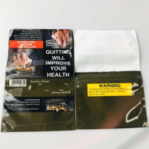 Custom Printed Tobacco Zipper Pouches with Clear Inner Flaps