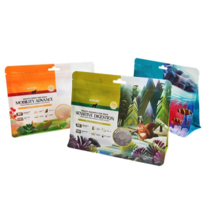 Custom Printed Zipper Flat-Bottom Bags for Pet Food Packaging