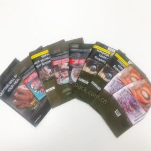 Custom Resealable Tobacco Pouches with Printed Warning Panels