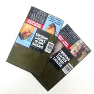 Custom Tobacco Leaf Pouches with Fold Over Flaps
