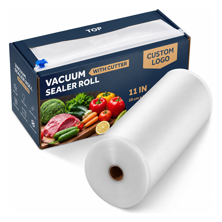 Embossed vacuum packaging rolls for B2B vacuum sealing