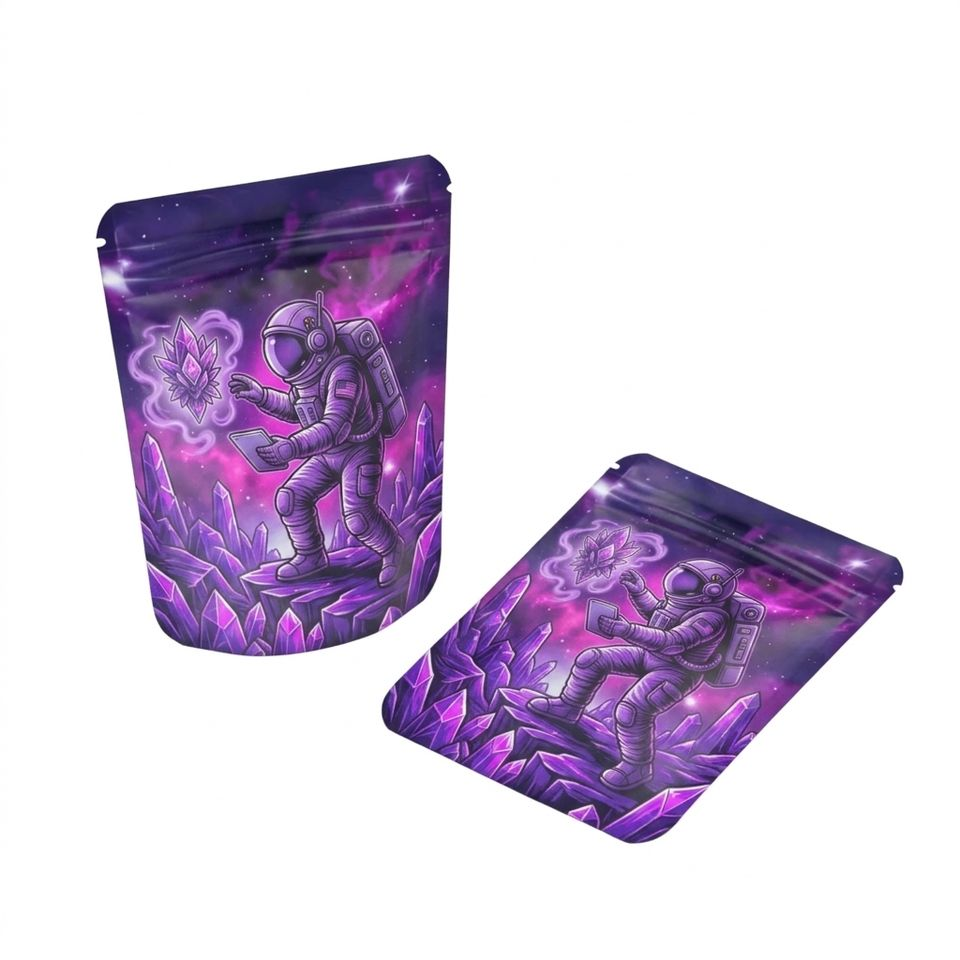 Smell-proof resealable stand-up pouches with zipper for cannabis packaging