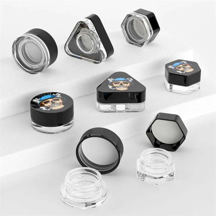 Child-resistant glass concentrate jars in round and shaped formats