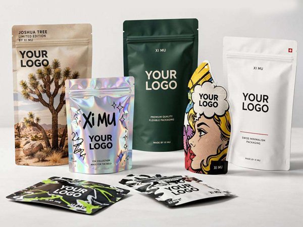Custom printed pouch formats with branded artwork